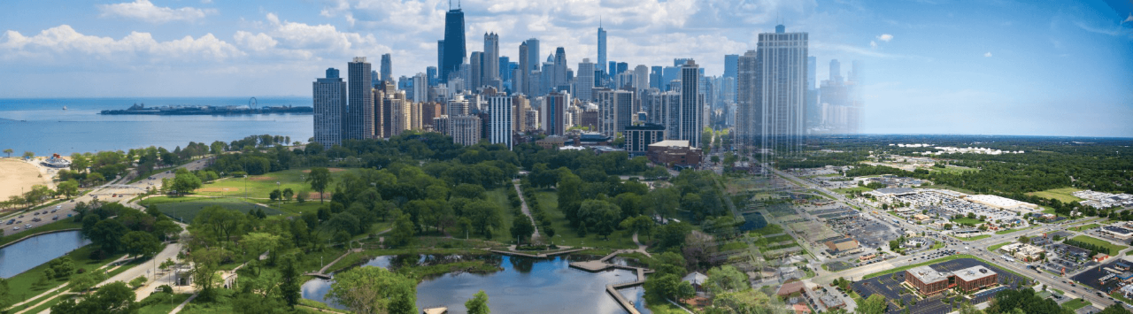 Skyline of Chicago and surrounding areas