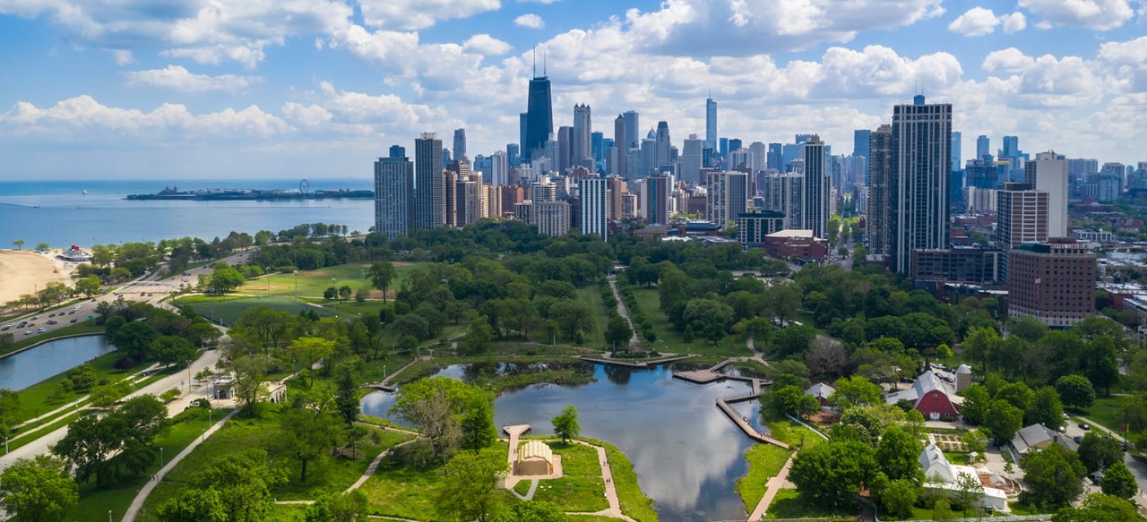 Skyline of Chicago and surrounding areas