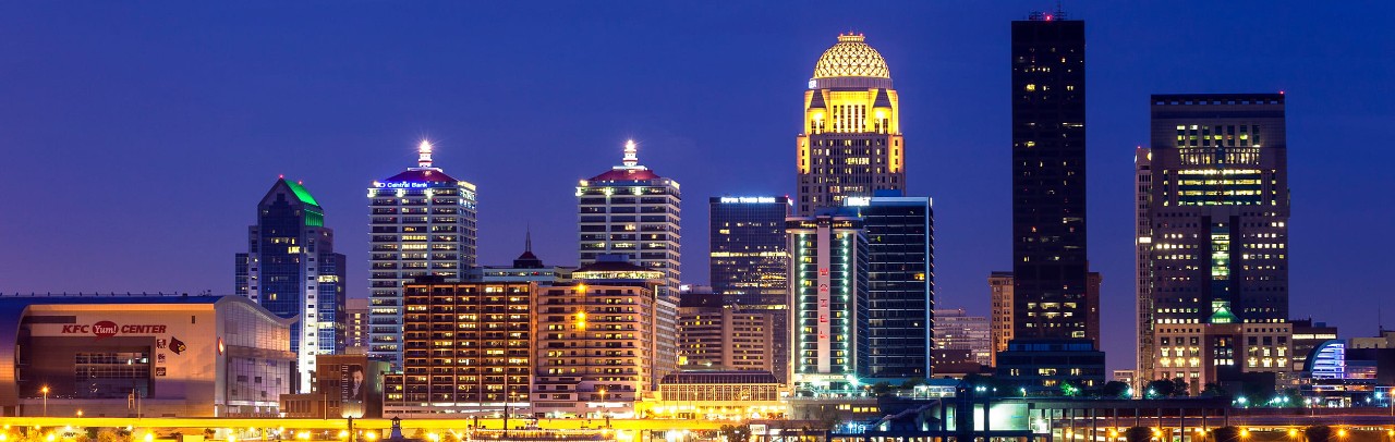 Aerial view of downtown Louisville