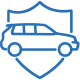 Illustration of a forward moving car on a shield