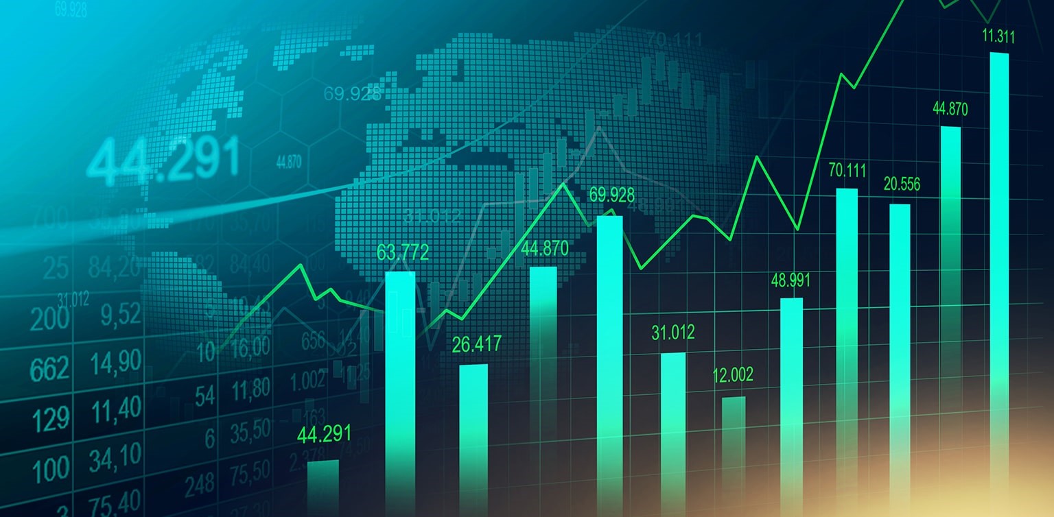 Illustration of stock market trading graph