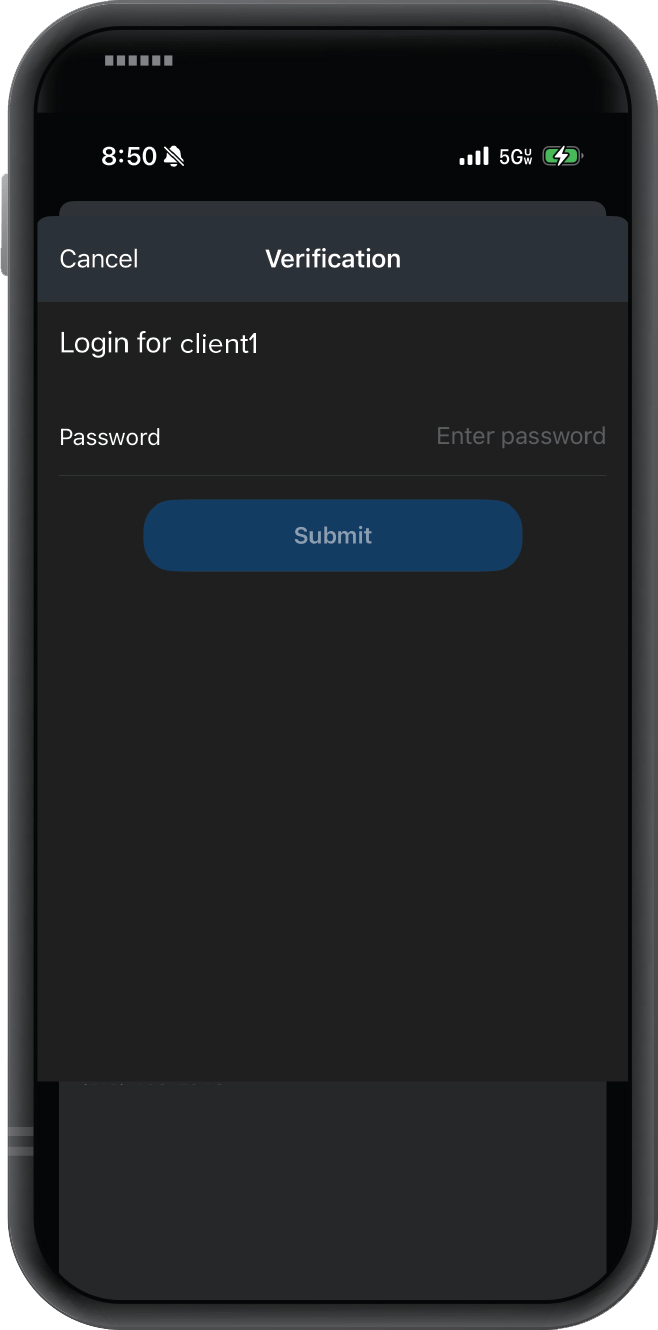 Email or phone number change verification screen