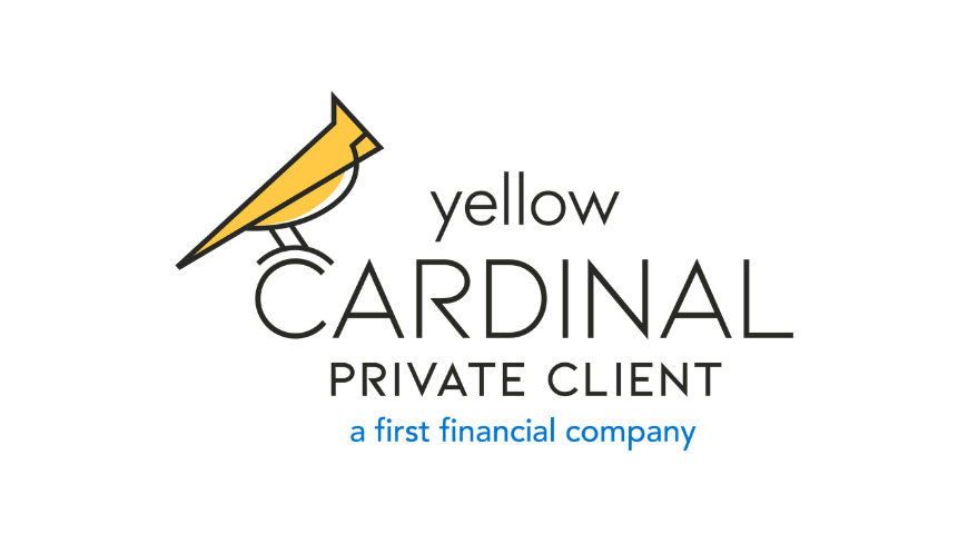 The Yellow Cardinal Private Client Logo on a white backgroun