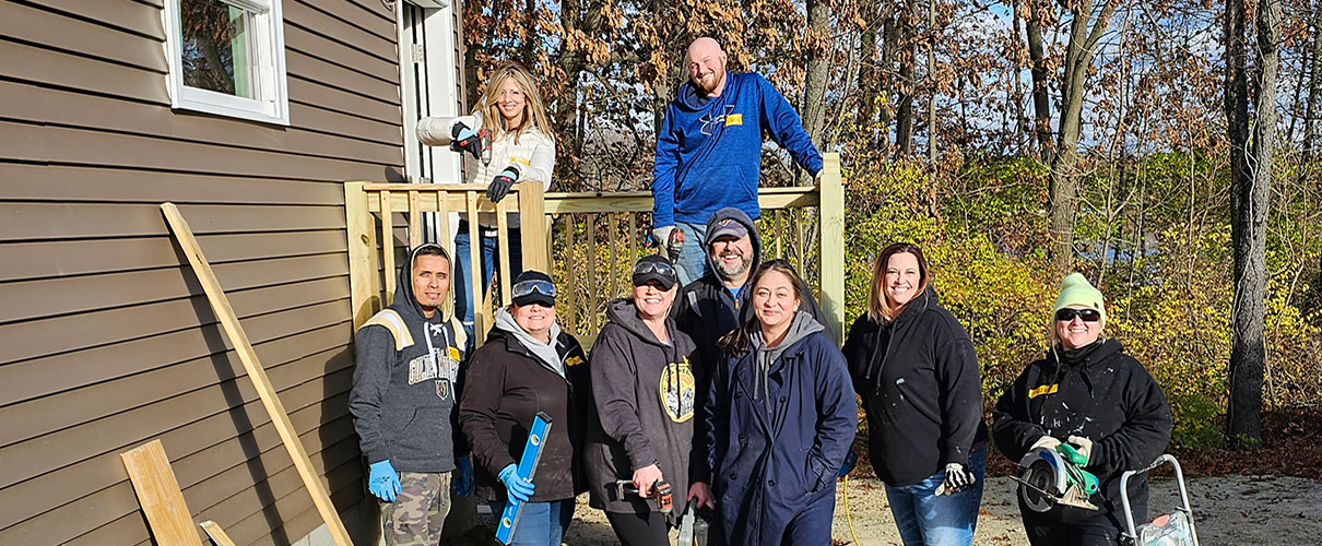First Financial associates volunteering for Habitat for Humanity in Northwest Indiana